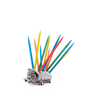 Tooth pick Hedgehog. American pewter.